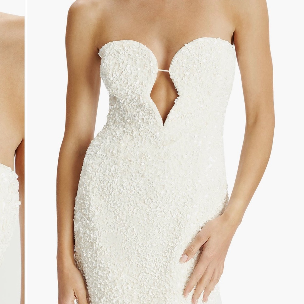 Bardot Cream Sequin Embellished Dress
